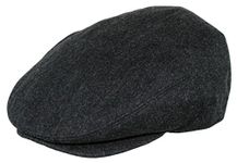 Epoch Men's Herringbone Wool Tweed Newsboy Ivy Cabbie Driving Cap, 1581-charcoal, M