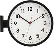 BESTIME 66296A Black Frame Double Sided Aluminum Wall Clock.Simple Design,Classic Aluminum Station Clock,Quiet and Elegant Style,Suitable for Home.