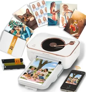 CP6000 4x6 Photo Printer with 20 Sheets & 1 Ribbon, Full-Color Thermal Dye Sublimation Wi-Fi Printing, Portable Instant Picture Printer for iPhone/Android, AR Video, Fun App, Home Use, White