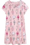 CHUNG Women Cotton Nightgown Casual Print Sleep Dress Shirt Tee Short Sleeve Sleepwear S-XL-Sheep-M