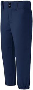 Willit Girls' Softball Pants Kids' Youth Baseball Pant Belted Low Rise Fastpitch Pants with Pockets Navy Small