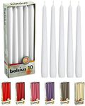 Bolsius 10 inch White Taper Candles (10 in a Box)