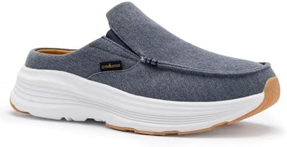 Men's Orthopedic Arch Support Slip-On Loafers: Comfortable Adjustable Fit Walking Shoes for Plantar Fasciitis, Bunions Loafers Breathable for Neuropathy, Flat Feet, Swollen Denim Size 13