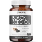 Black Seed Oil Capsules | Cold Pressed | Antioxidant, Blood Sugar & Liver Support | Pure Black Cumin Seed Oil | High in Omega 3 6 9 | Non-GMO & Vegan Black Cumin Oil | 120 Nigella Sativa Softgels