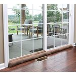 HOME DISTRICT Sliding Door Draft Stopper -Glass Door Draft Blocker, Patio Under Door Draft Stopper, Door Air Blocker Draft Dodger Noise Blocker Approx. 71" Long - Light Brown