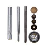 Asiatic Silver Metal Snap Fastener Rivet Button Sewing with Punch Set Tool for clothes/leather/bag/hat/pet clothes/craft making/repairing/decoration/Fabric/DIY Items (12 Sets) (Bronze)