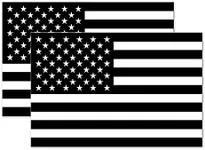 GEEKBEAR American Flag Car Magnet (Black and White, 2 Pack)