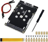 Freenove Dual M.2 NVMe SSD HAT for Raspberry Pi 5, M.2 Adapter AI HAT 2 Slots NAS RAID Kit, Solid State Drive Size 2230 2242 2260 2280, PCIe 2.0 Max Speed 500 MB/s, Detailed Tutorial