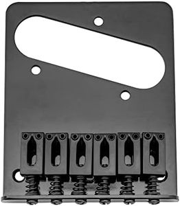 Musiclily 54mm Tele Bridge with 6 Modern Saddles for Squier Telecaster Electric Guitar,Black