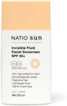 Natio Australia Invisible Fluid Facial Sunscreen SPF 50+ 60ml - Ultra-Light Sunscreen Lotion UVA/UVB Protection - Fragrance Free & Vegan Friendly - Made in Australia