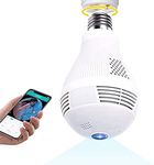 AJUK® Full HD 1080P Spy Camera Bulb 360 Degrees Light Bulb Camera CCTV WiFi Panoramic Camera with Two Way Audio and Night Vision