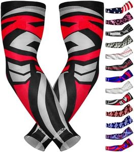 Exxact Sports Compression Arm Sleeves for Men & Women, 1 Pair Performance Sleeves for Baseball, Football, Youth & Adult Sizes - (Black Tattoo, AXL)