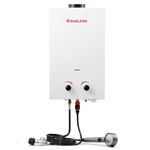 GASLAND BS318 Outdoor Propane Tankless Water Heater 3.18GPM, 12L Portable Hot Water Heater for Cabin, Barn, Camping, RV, Overheating Protection, White