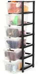 COSTEM 6 XL Multipurpose Drawer Plastic Modular Chest Storage Organizer Home, Office, Parlor, School, Doctors, Home and Kids (6XL, BLACK)