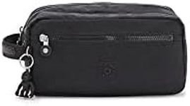 Kipling Women's Agot Toiletry Bag, Lightweight Travel Organizer, Nylon Cosmetics Kit, Black Noir, One Size