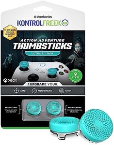 KontrolFreek Lotus for Xbox One and Xbox Series X Controller | Performance Thumbsticks | 2 Mid-Rise Concave | Teal/Clear