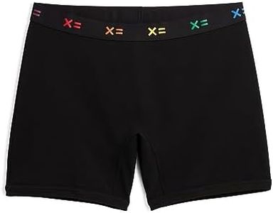 TomboyX Boxer Briefs Underwear For Women, 6" No Fly, Cotton Stretch Boy Shorts Panties, (XS-6X), Black X= Rainbow, Large