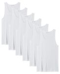 Andrew Scott Men's 6 Pack Big & Tall Man Extra Long Color Tank Top A Shirt (6 Pack - Bright White, XX-Large Tall)