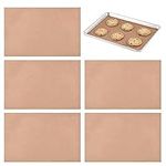 5pcs Oven Liners Sheets, Reusable Baking Mats for Bottom of Oven, Non Stick Baking Sheets Tray Liner Washable BBQ Grill Mat, Baking Tray Liner for Bread, Biscuits, Meat