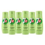 Sodastream - Set of 6 x 7UP Free concentrates, sugar-free, 100% original flavour, with measuring cap, 6 x 440 ml.