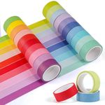 moinkerin 20 Pieces Washi Tape Masking Tape Coloured Tape for Arts Crafts, Labeling,Scrapbooking Supplies,Gift