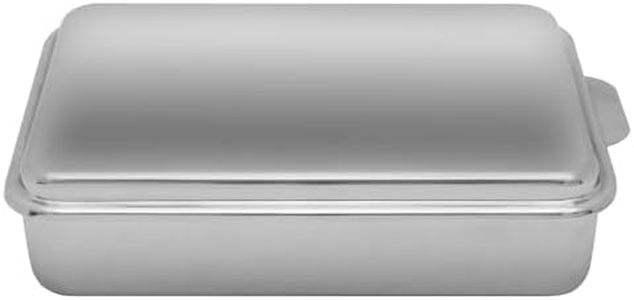 Lindy's Stainless Steel 9 X 13 Inches Covered Cake Pan, Silver