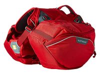 RUFFWEAR Heavy Duty Hiking Pack for Dogs, Includes 2 1L Water Bottles, Medium Sized Breeds, Adjustable Fit, Size: Medium, Red Currant, Palisades Pack
