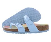 Birkenstock Women's Mayari Oiled Leather Sandal, Sky, 7 Women/5 Men