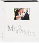 Lanpn Wedding Photo Album 4x6 600 Pocket Photos Slip in, Linen Cover Large Capacity Newlywed Marriage Window Album Hold 600 Horizontal Vertical Photos (Mr & Mrs, White)