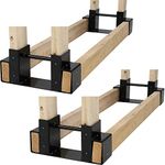 Sunnydaze Firewood Log Rack Bracket Kit - Adjustable to Any Length - Open-End Design - 2 Pairs of Brackets