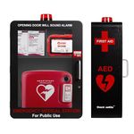 Emergency Medical Station | AED & Naloxone Wall Mount Cabinet Designed to Store AED's, Naloxone Overdose Kits, Bleeding Control Kits & First Aid Kits for Public Spaces (Black)