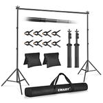 EMART Backdrop Stand Kit, 10x7ft (WxH) Adjustable Photo Backdrop Stands Kit for Parties with Carrying Bag, Photography Background Support Frame for Video Studio Photoshoot Banner Holder