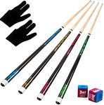 Horse Billiard Cue 58 Inch Billiard Cue Pool Cue Sticks Set of 4 13 mm Tips for Billiard Table Sports