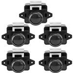 OCGIG 5PCS Push Button Locks Cabinet Door Catch bolt for Caravan Motorhome Camper Van Latch Cupboard Black knob