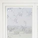 Navaris Privacy Film for Glass Windows - Frosted Window Film - Opaque Self Adhesive Covering - No Adhesives for Easy Application and Removal - Floral Print 1