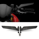 Motorcycle Universal Side Mirrors Rotating Rearview Mirrors with Handlebar Mount Kits Fits for Ducati Streetfighter V2/Streetfighter V4/Streetfighter V4 S/Monster 937/937 SP Naked Bike Wing Mirrors