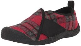 KEEN Women’s Howser Wrap Casual Slippers, Red Plaid/Black, 8 Medium US