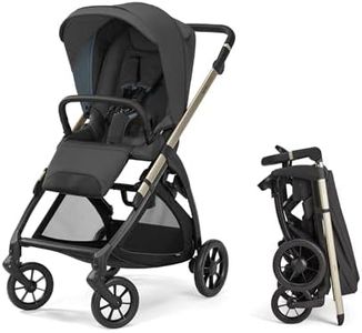 Inglesina Electa Stroller, Upper Black 2024 - Full-Size Stroller for Babies & Toddlers Up to 55 lbs - Compact Design - Car Seat & Bassinet Compatible - One-Handed Open & Close - BPA Free