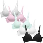 SEAUR Big Girls Bra Breathable Cotton Bra Soft Cup Bra Push Up Bra for Teen Girls Wireless Sports Bra Adjustable Straps Training Bras 34