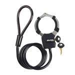 MASTER LOCK Bike Lock Cable with Cuff, Key, 1000 x 80 x 27 mm, for bike scooter quad stroller, Black