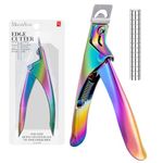 MelodySusie Acrylic Nail Clippers with 15Pcs Magnets Tip Cutters for Fake Gel Nails Sharp Professional Manicure Pedicure with Length Measurement Trimmer Nail Care Tools (Colorful)