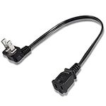 GELRHONR Right Angle 2 Prong Polarized Short Extension Power Cord, 90 Degree Nema 1-15P to 1-15R Cable,US AC 2-Prong Male to Female Power Outlet Cord 2x18AWG 10A/125V (0.5M/1.6FT, Black-Right Angle)