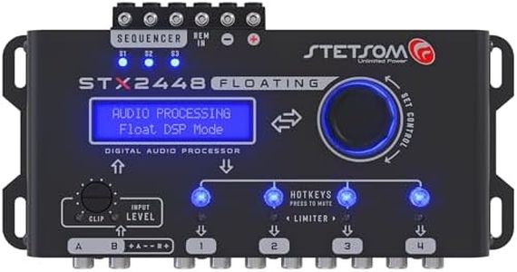 Stetsom STX2448 FLOATING PRO - Full Professional DSP, Digital Signal, Processor PRO, Crossover & Graphic Equalizer 15 Bands, Remote Sequencer, Subharmonic Bass, RCA & HIGH Input, Limiter Peak & RMS