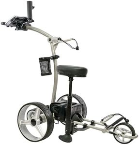 EPG Golf eR-Pace X Remote Control Electric Power Golf Trolley Cart Caddy Silver with Seat and Accessories LFP Lithium Battery 36 Hole
