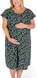 Kindred Bravely Universal Labor and Delivery Gown for Hospital | 3 in 1 Labor & Delivery, Postpartum Nursing Pajamas, Hospital Gowns for Women (Evergreen Blossom, 1X-2X)