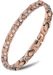 MagnetRX® Women’s Pure Copper Magnetic Bracelet - Effective Ultra Strength Crystal Magnetic Copper Bracelet - Adjustable Bracelet Length with Included Sizing Tool (Crystal XO Style)