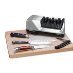 Chef’sChoice 1520 AngleSelect Diamond Hone Professional Electric Knife Sharpener for 15 and 20 Degree Knives Fine Edge or Serrated Blades Precision Guided Sharpening Made in USA,3-Stage, Silver