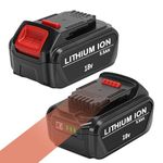 JYJZPB 2 Pack 5500mAh DCB184 Lithium-Ion Battery for Dewalt 18V XR DCB180 DCB181 DCB182 DCB200 DCB201 DCB204 DCB204-2 Cordless Tools