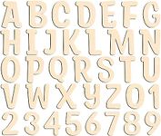 Cliths 124 Pcs Wooden Letters 2 Inch for Crafts Unfinished Capital Wooden Alphabet Letters and Numbers Focal20 Small Wood Letters for DIY Painting Arts Home Decorations Kids Spelling Learning