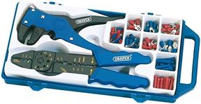 Draper 33079 Electricians Crimping Tool & Wire Stripper Kit Crimper/Terminal Set , Blue